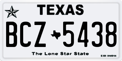 TX license plate BCZ5438
