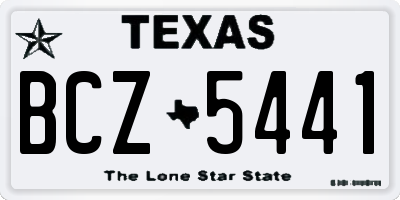 TX license plate BCZ5441
