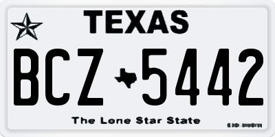 TX license plate BCZ5442