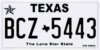 TX license plate BCZ5443