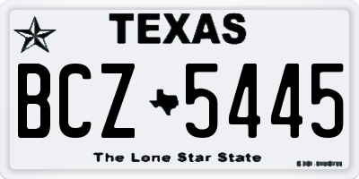 TX license plate BCZ5445