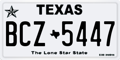 TX license plate BCZ5447