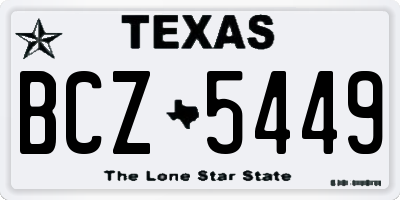 TX license plate BCZ5449