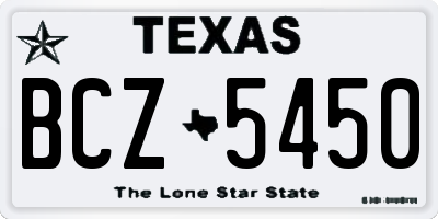 TX license plate BCZ5450