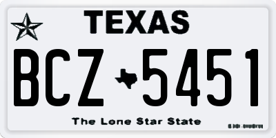 TX license plate BCZ5451