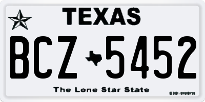 TX license plate BCZ5452