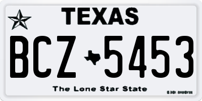 TX license plate BCZ5453