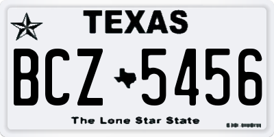 TX license plate BCZ5456