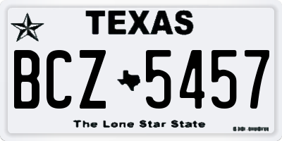 TX license plate BCZ5457