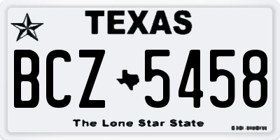 TX license plate BCZ5458