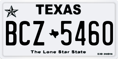 TX license plate BCZ5460