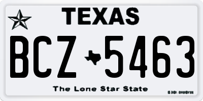 TX license plate BCZ5463