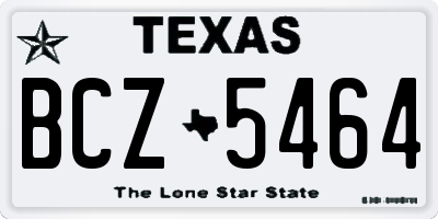 TX license plate BCZ5464