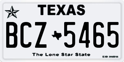 TX license plate BCZ5465