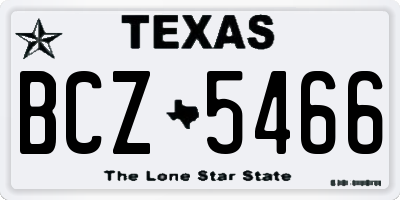 TX license plate BCZ5466