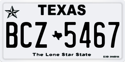 TX license plate BCZ5467