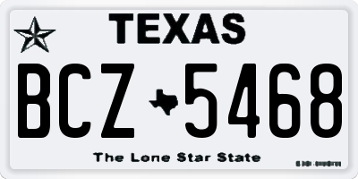 TX license plate BCZ5468
