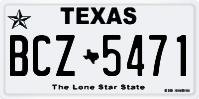 TX license plate BCZ5471
