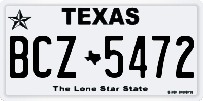 TX license plate BCZ5472