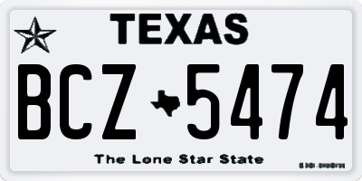 TX license plate BCZ5474