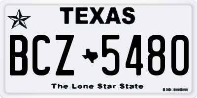 TX license plate BCZ5480