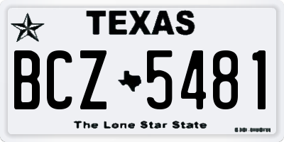 TX license plate BCZ5481