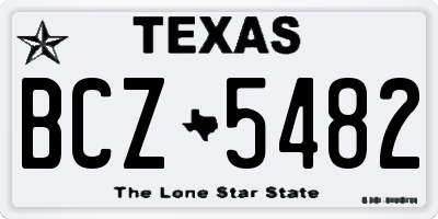 TX license plate BCZ5482