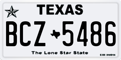 TX license plate BCZ5486
