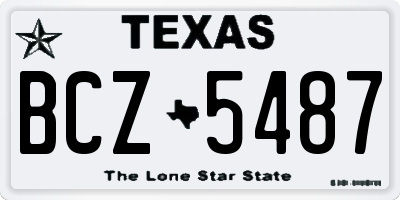 TX license plate BCZ5487