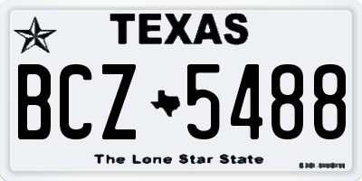 TX license plate BCZ5488