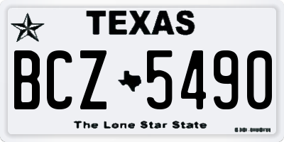 TX license plate BCZ5490
