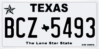 TX license plate BCZ5493