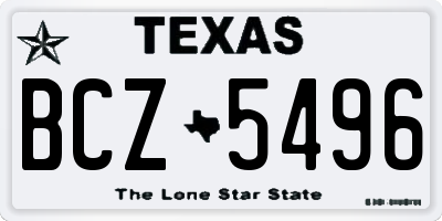 TX license plate BCZ5496
