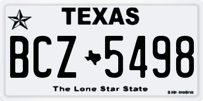 TX license plate BCZ5498