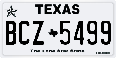 TX license plate BCZ5499