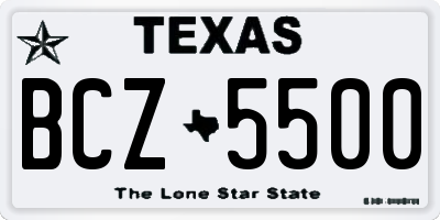 TX license plate BCZ5500
