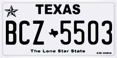 TX license plate BCZ5503