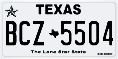 TX license plate BCZ5504