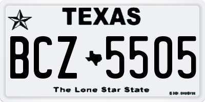 TX license plate BCZ5505