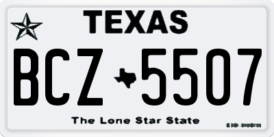 TX license plate BCZ5507