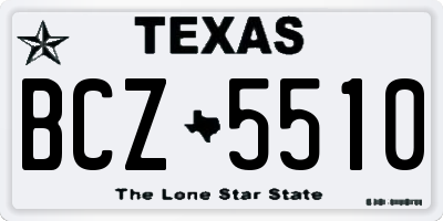 TX license plate BCZ5510