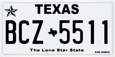 TX license plate BCZ5511