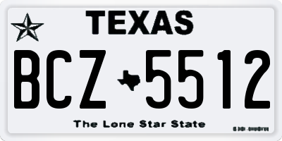TX license plate BCZ5512