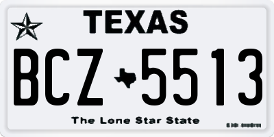 TX license plate BCZ5513