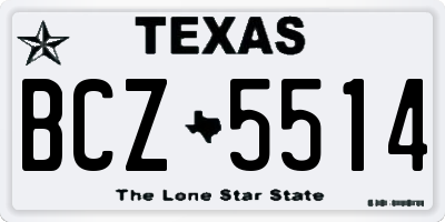 TX license plate BCZ5514