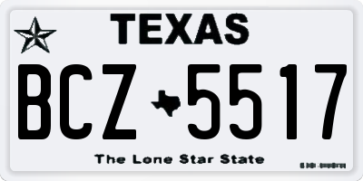 TX license plate BCZ5517
