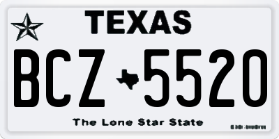 TX license plate BCZ5520