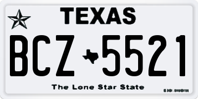 TX license plate BCZ5521