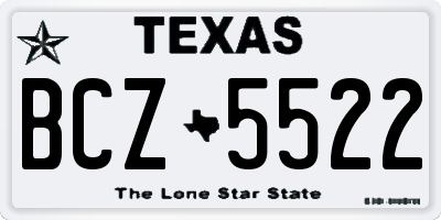 TX license plate BCZ5522