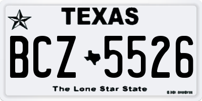 TX license plate BCZ5526